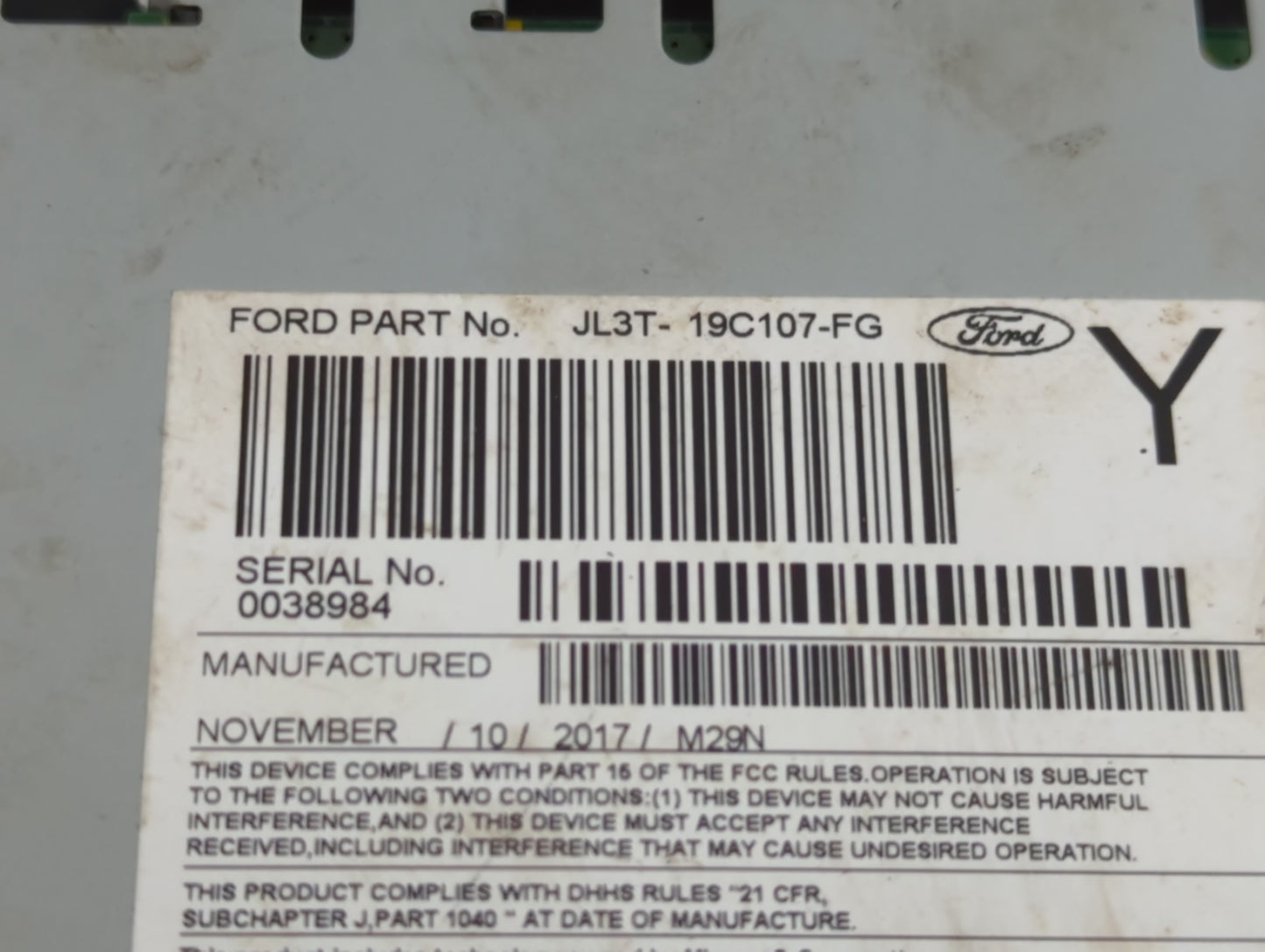 2018 Ford F-150 Radio AM FM Cd Player Receiver Replacement P/N:JL3T-19C107-FG Fits OEM Used Auto Parts - Oemusedautoparts1.c