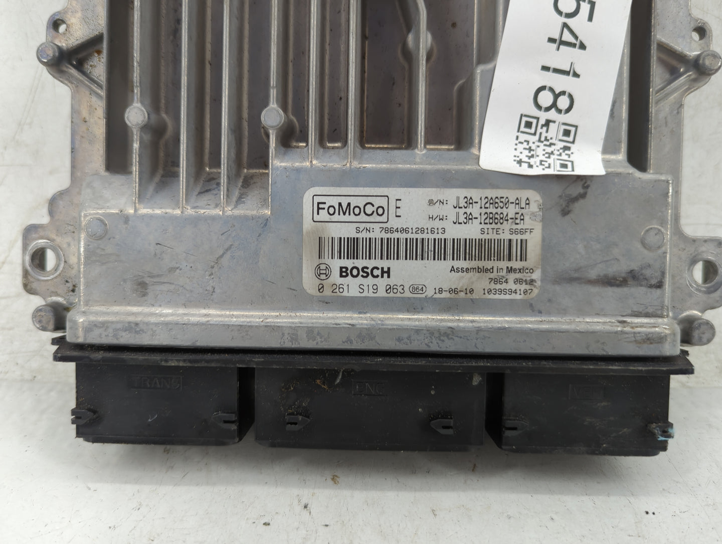 2018-2020 Ford F-150 PCM Engine Control Computer ECU ECM PCU OEM P/N:0 261 S19 063 JL3A-12A650-ALA Fits Fits 2018 2019 2020 