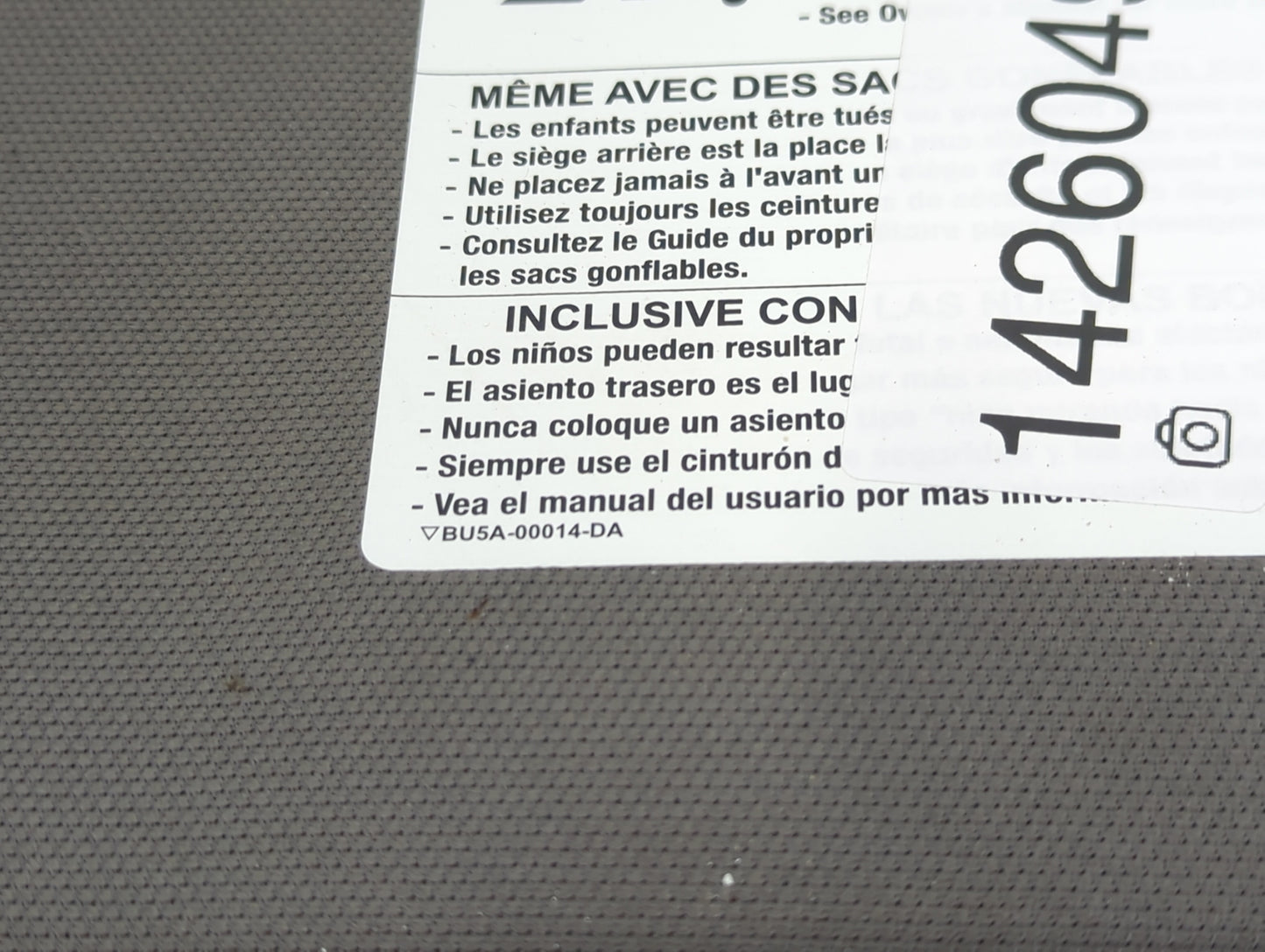 2018-2020 Ford F-150 Sun Visor Shade Replacement Passenger Right Mirror Fits Fits 2018 2019 2020 OEM Used Auto Parts - Oemus
