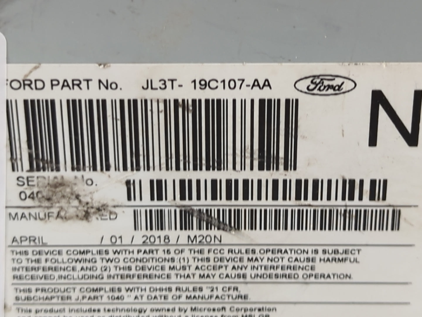 2017-2018 Ford F-150 Radio AM FM Cd Player Receiver Replacement P/N:PU-3609P-F JL3T-19C107-AA, 276-1941-18 Fits Fits 2017 20