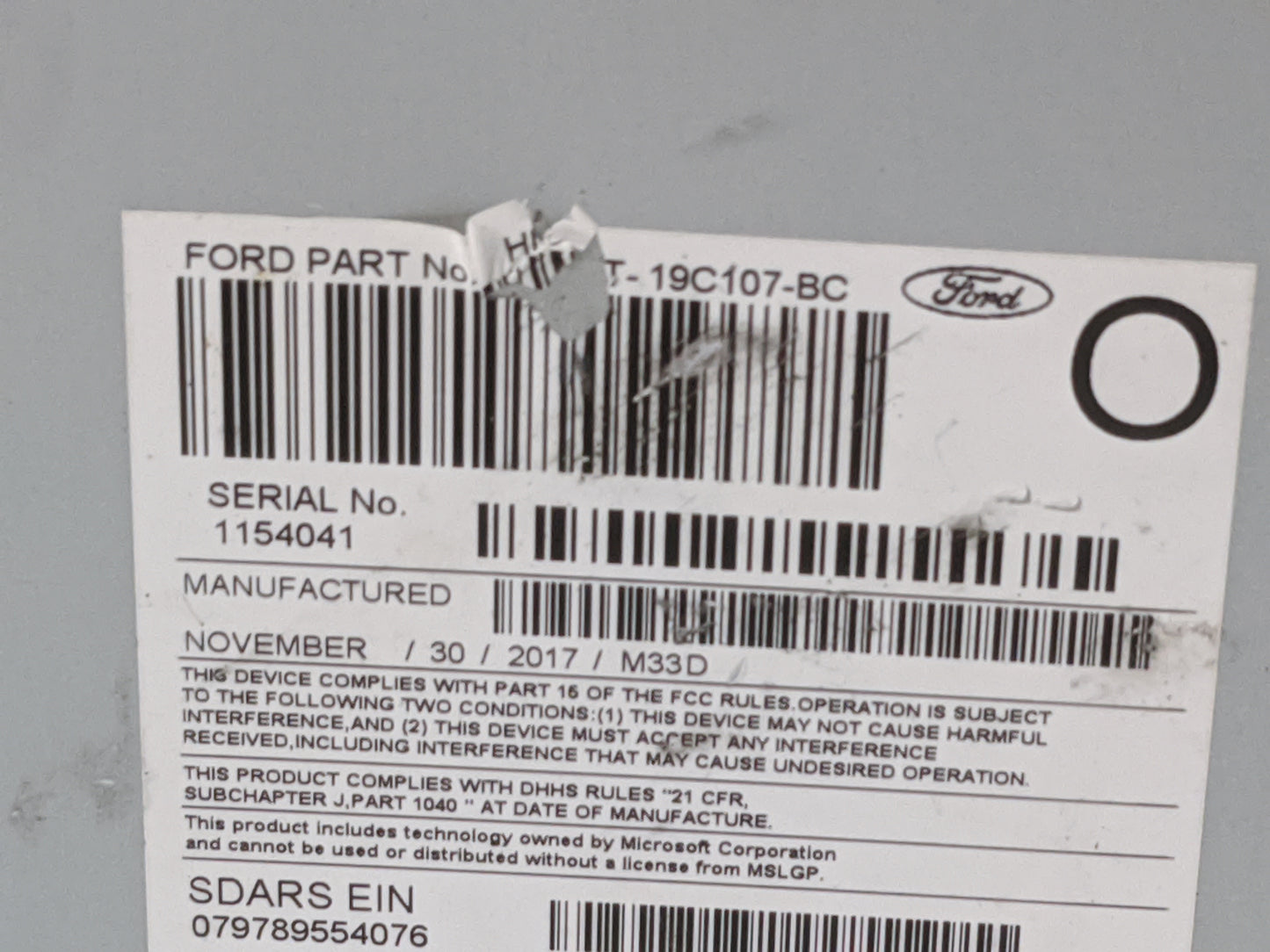 2018 Ford F-150 Radio AM FM Cd Player Receiver Replacement P/N:PU-3640P-E JL3T-19C107-BC, 276-1826-61 Fits OEM Used Auto Par