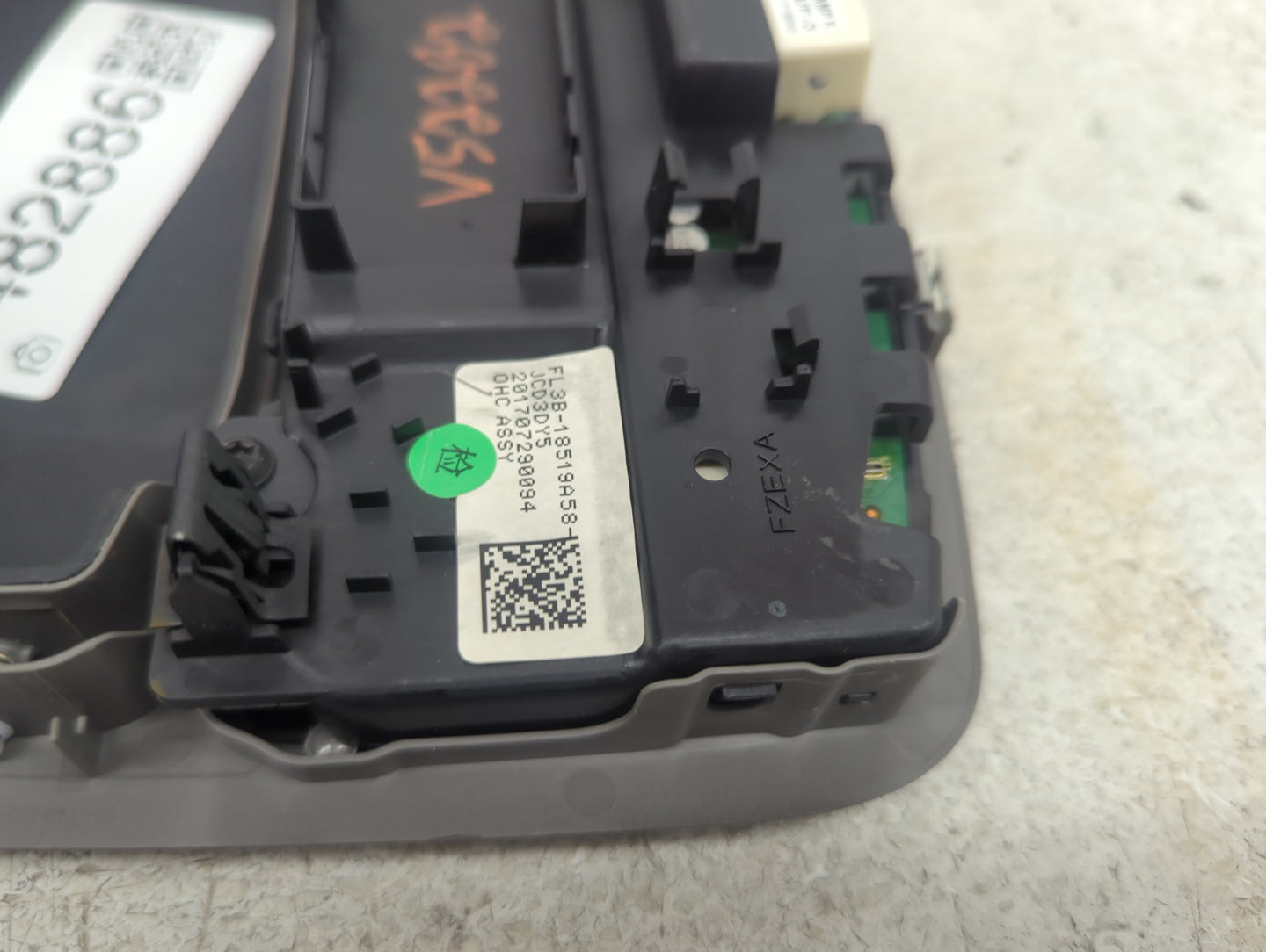 2015-2020 Ford F-150 Overhead Console W/rear Climate Control Gray - Oemusedautoparts1.com