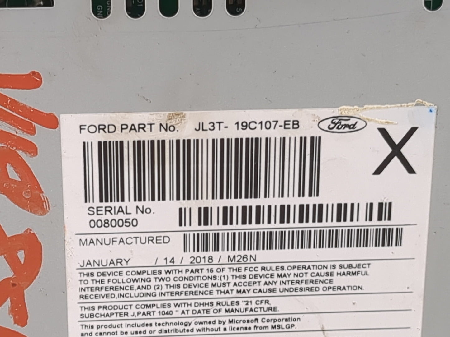 2018 Ford F-150 Radio AM FM Cd Player Receiver Replacement P/N:PU-3641P-H JL3T-19C107-EB Fits OEM Used Auto Parts - Oemuseda