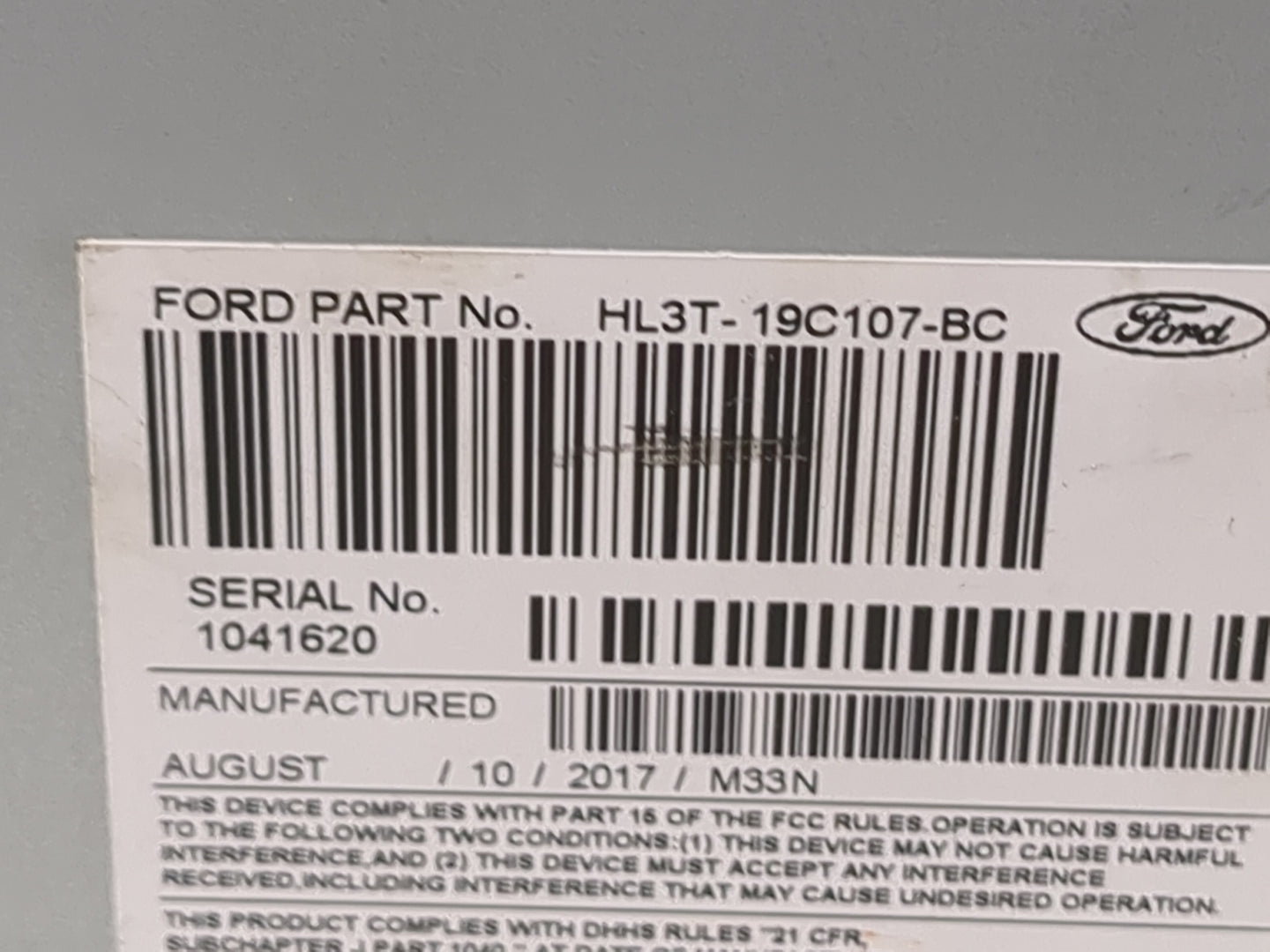 2017-2018 Ford F-150 Radio AM FM Cd Player Receiver Replacement P/N:PU-3640P-E HL3T-19C107-BC Fits Fits 2017 2018 OEM Used A