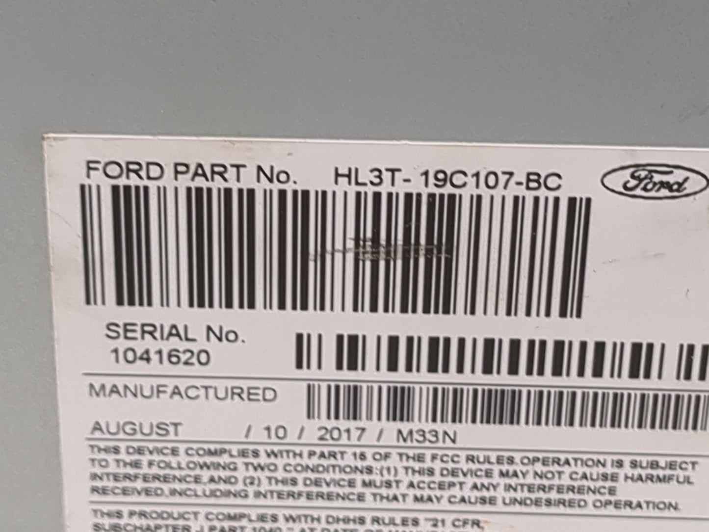 2017-2018 Ford F-150 Radio AM FM Cd Player Receiver Replacement P/N:PU-3640P-E HL3T-19C107-BC Fits Fits 2017 2018 OEM Used A