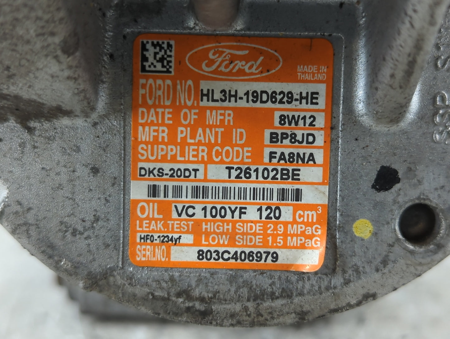 2017-2020 Ford F-150 Air Conditioning A/c Ac Compressor Oem - Oemusedautoparts1.com