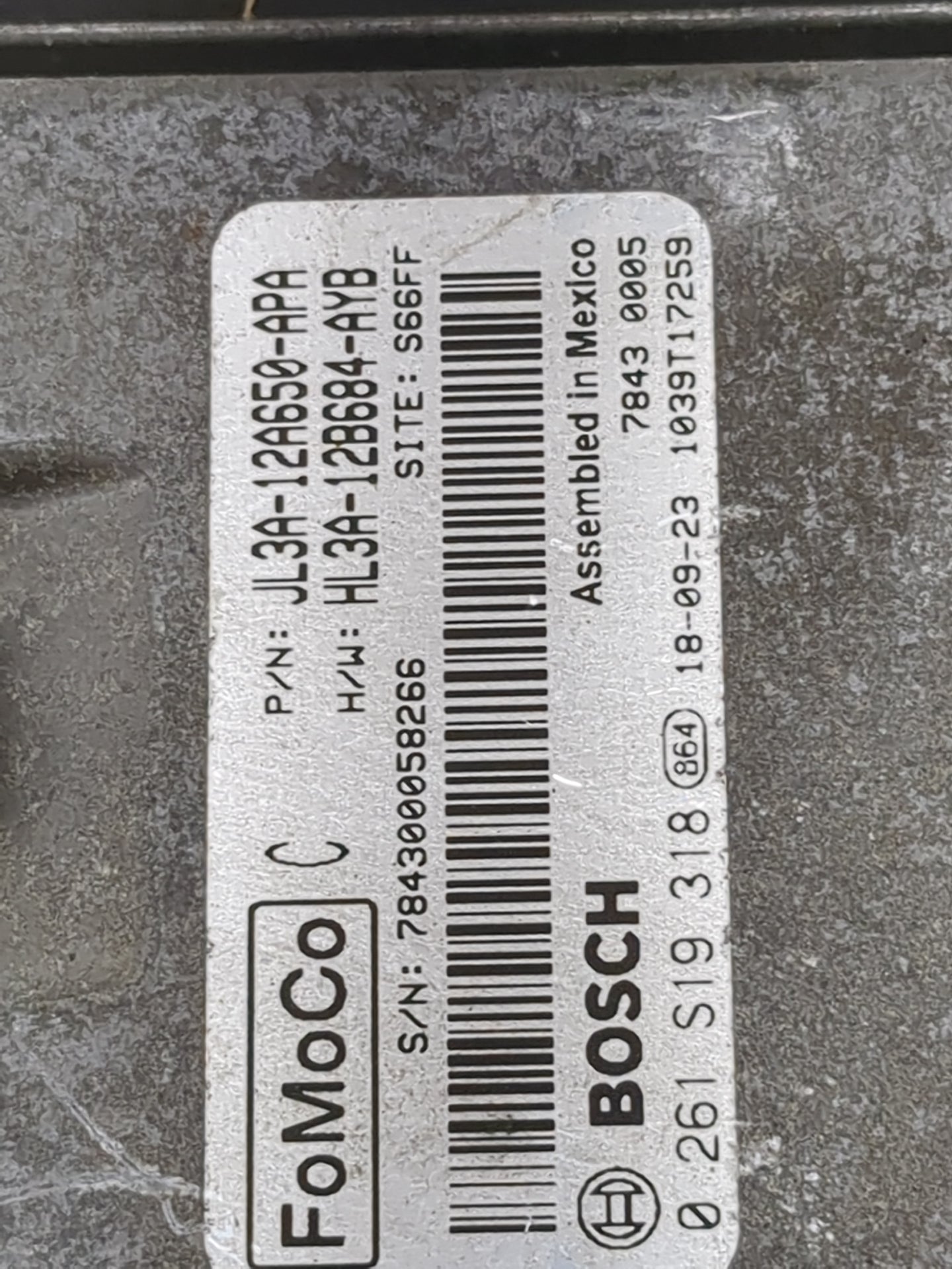 2018 Ford F150 PCM Engine Control Computer ECU ECM PCU OEM P/N:JL3A-12A650-APA HL3A-12B684-AYB, 0261S19318 Fits Fits 2019 20