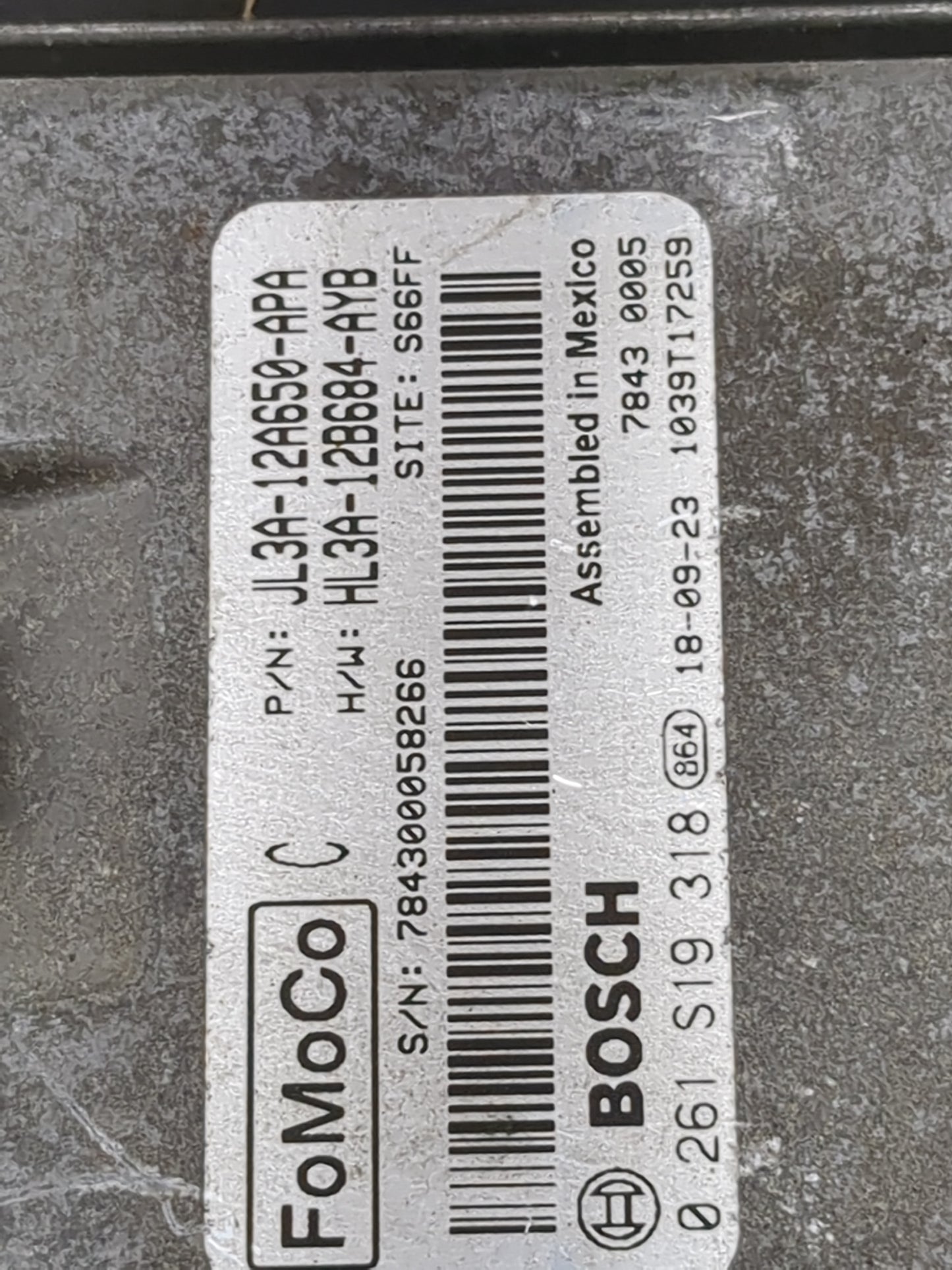 2018 Ford F150 PCM Engine Control Computer ECU ECM PCU OEM P/N:JL3A-12A650-APA HL3A-12B684-AYB, 0261S19318 Fits Fits 2019 20