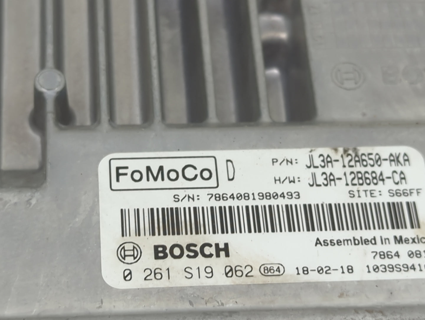2018 Ford F150 PCM Engine Control Computer ECU ECM PCU OEM P/N:JL3A-12A650-AKA JL3A-12B684-CA, 0261S19062 Fits Fits 2019 202