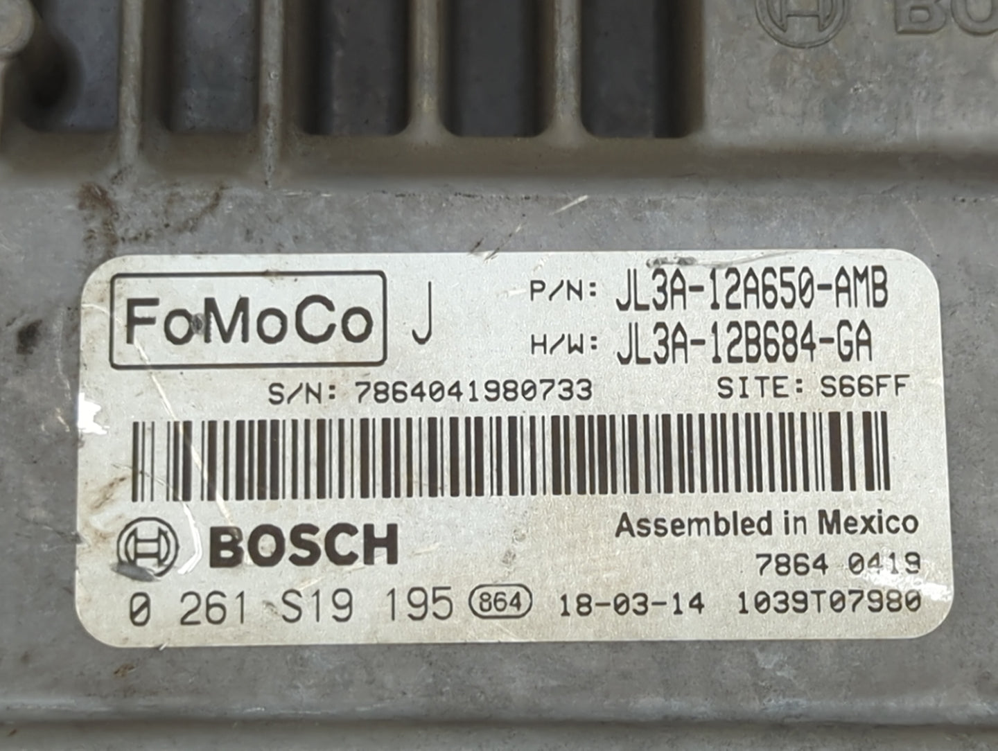 2018 Ford F150 PCM Engine Control Computer ECU ECM PCU OEM P/N:JL3A-12A650-AMB JL3A-12B684-GA, 0261S19195 Fits Fits 2019 202