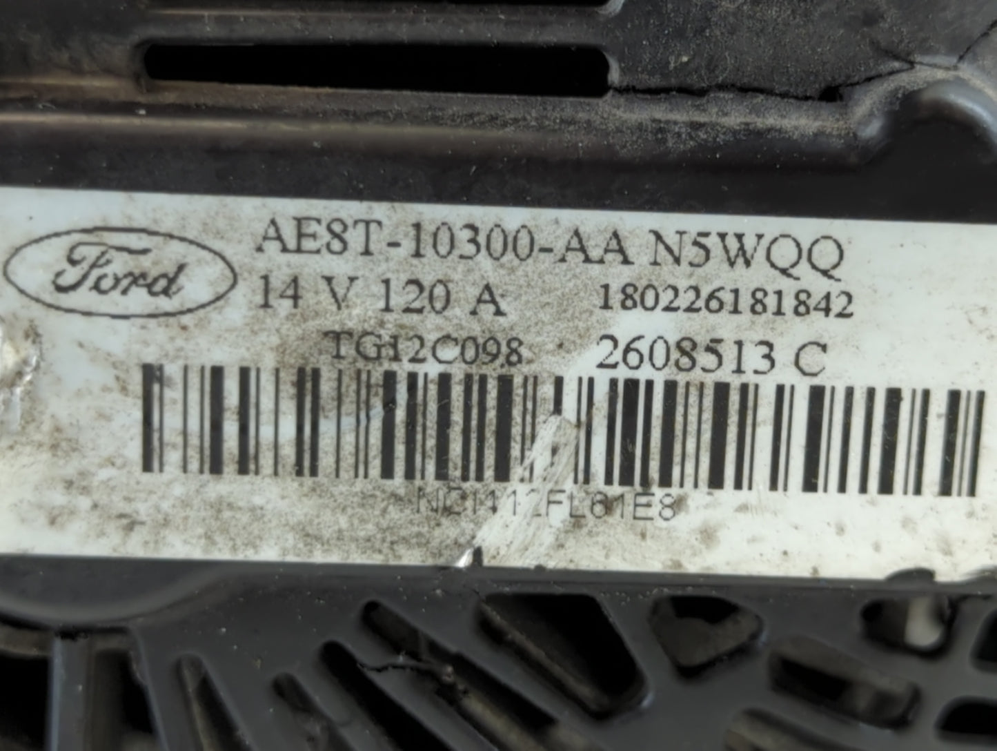 2011-2019 Ford Fiesta Alternator Replacement Generator Charging Assembly Engine OEM P/N:AE8T-10300-AA Fits OEM Used Auto Par