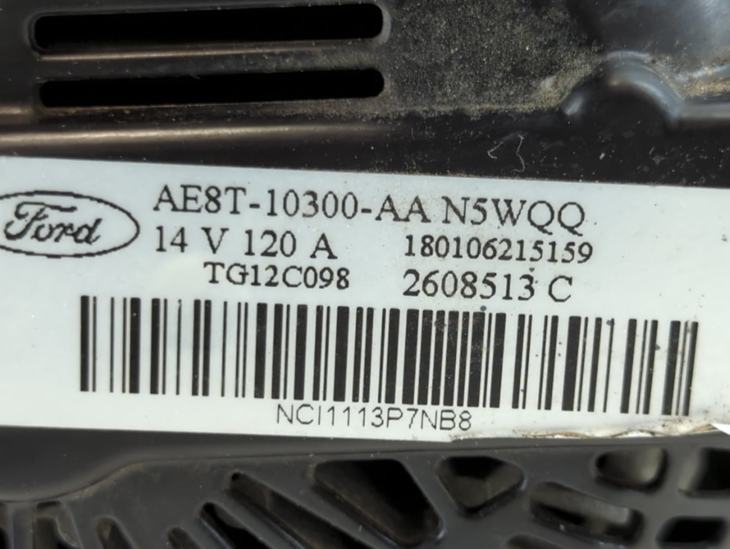 2011-2019 Ford Fiesta Alternator Replacement Generator Charging Assembly Engine OEM P/N:AE8T-10300-AA Fits OEM Used Auto Par
