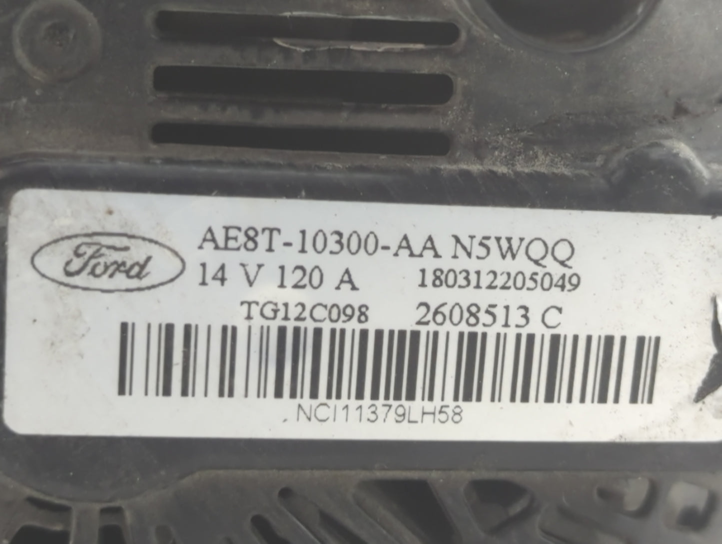 2011-2019 Ford Fiesta Alternator Replacement Generator Charging Assembly Engine OEM P/N:AE8T-10300-AA Fits OEM Used Auto Par