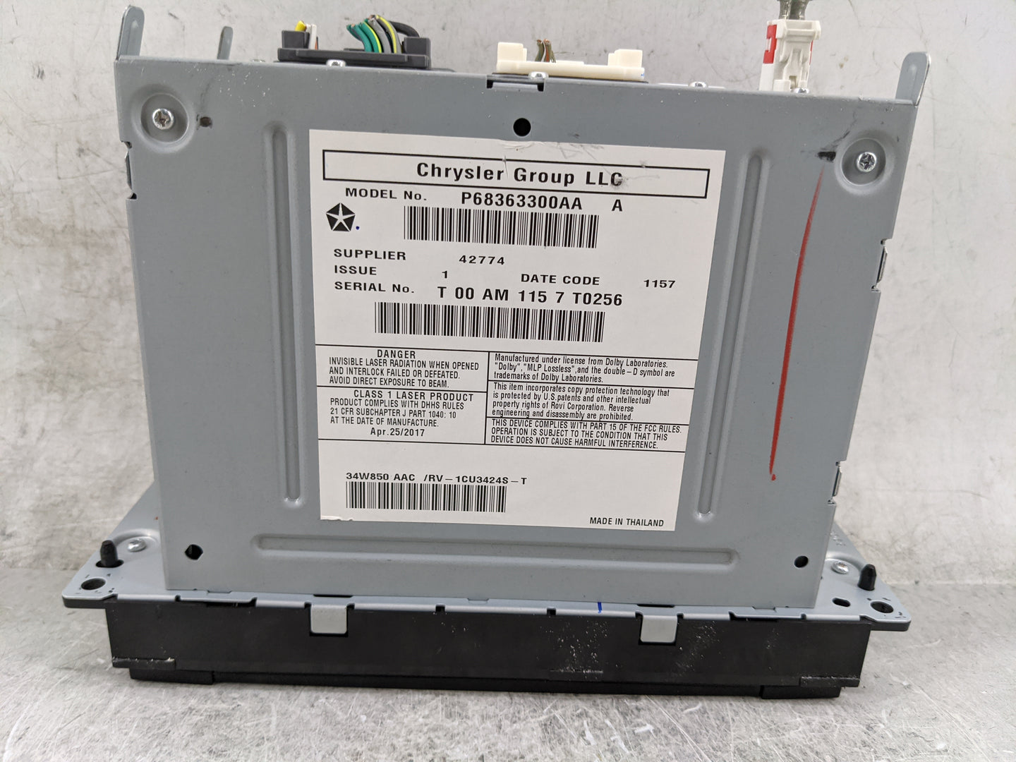 2016-2019 Ford Flex Radio AM FM Cd Player Receiver Replacement P/N:P68363300AA Fits Fits 2016 2017 2018 2019 OEM Used Auto P