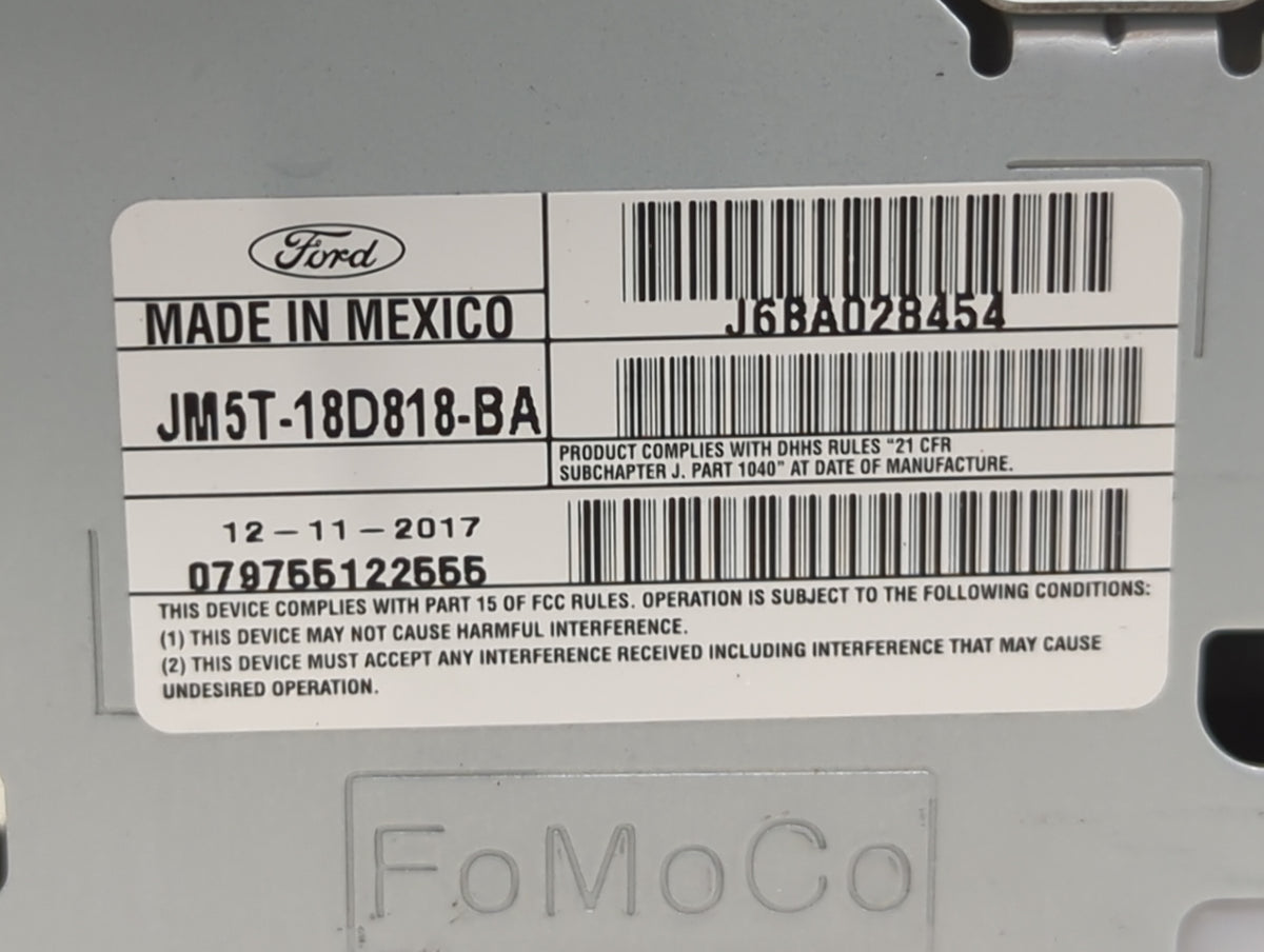 2018 Ford Focus Radio AM FM Cd Player Receiver Replacement P/N:JM5T-18D818-BA F1FT-18B955-CH Fits OEM Used Auto Parts - Oemu
