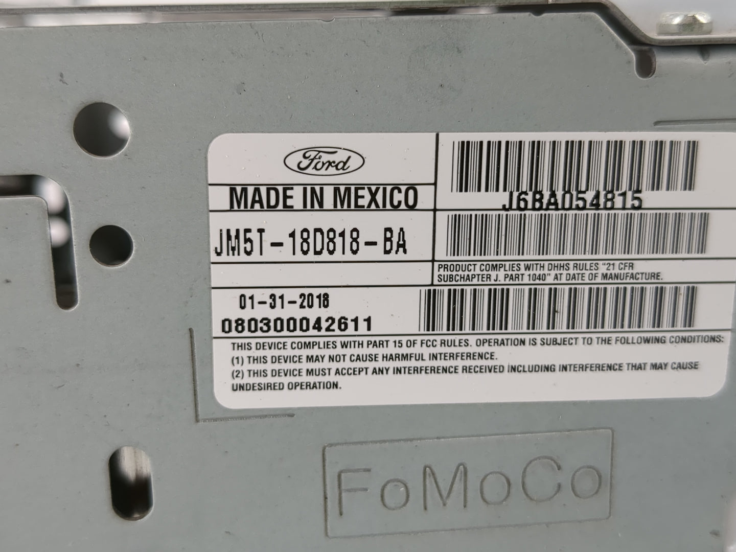 2018 Ford Focus Radio AM FM Cd Player Receiver Replacement P/N:JM5T-18D818-BA Fits OEM Used Auto Parts - Oemusedautoparts1.c