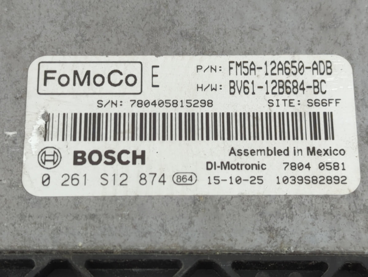 2013-2018 Ford Focus PCM Engine Control Computer ECU ECM PCU OEM P/N:FM5A-12A650-ADB 0 261 S12 874 OEM Used Auto Parts - Oem