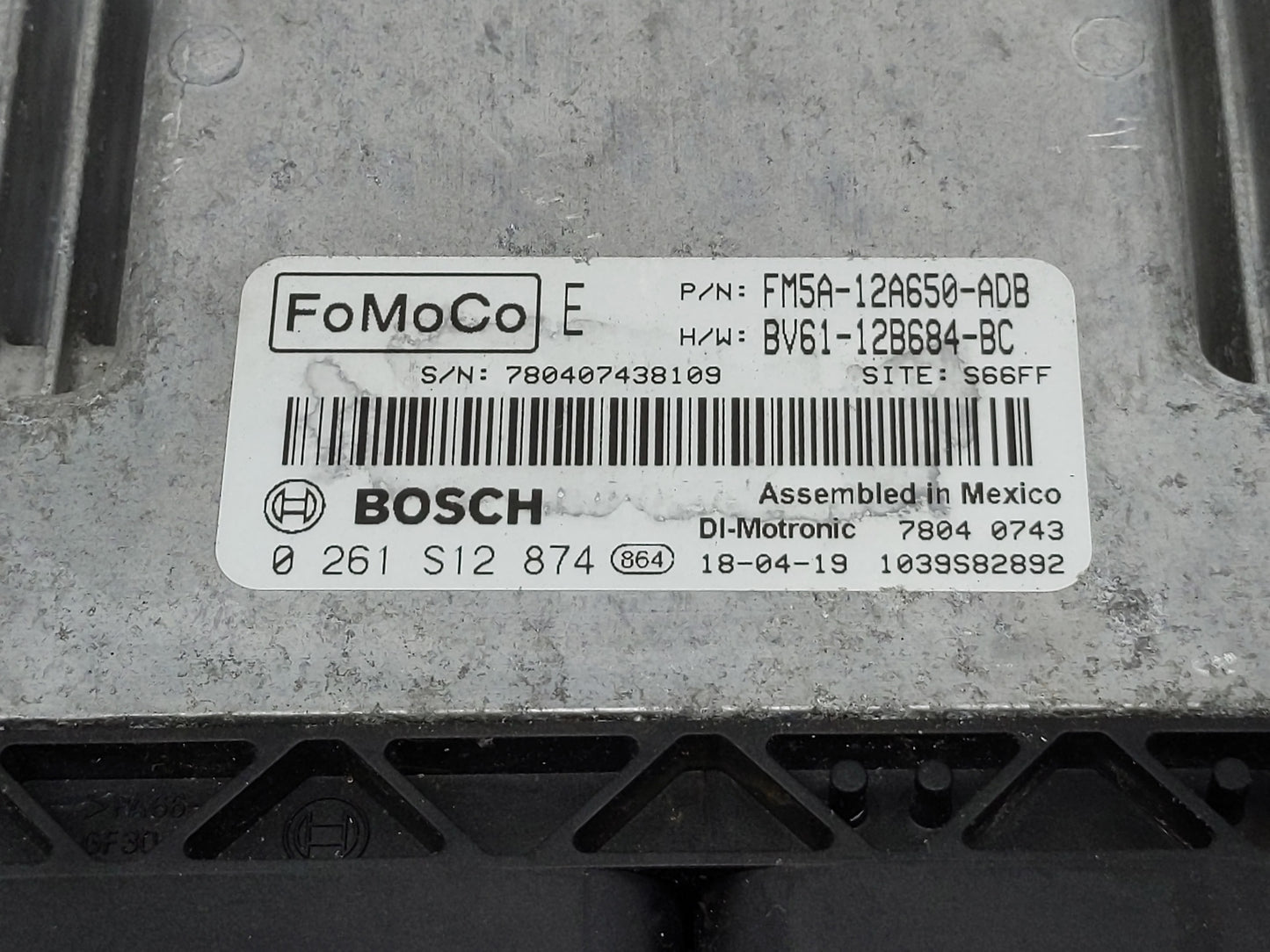 2013-2018 Ford Focus PCM Engine Control Computer ECU ECM PCU OEM P/N:FM5A-12A650-ADB 0 261 S12 874 Fits OEM Used Auto Parts 