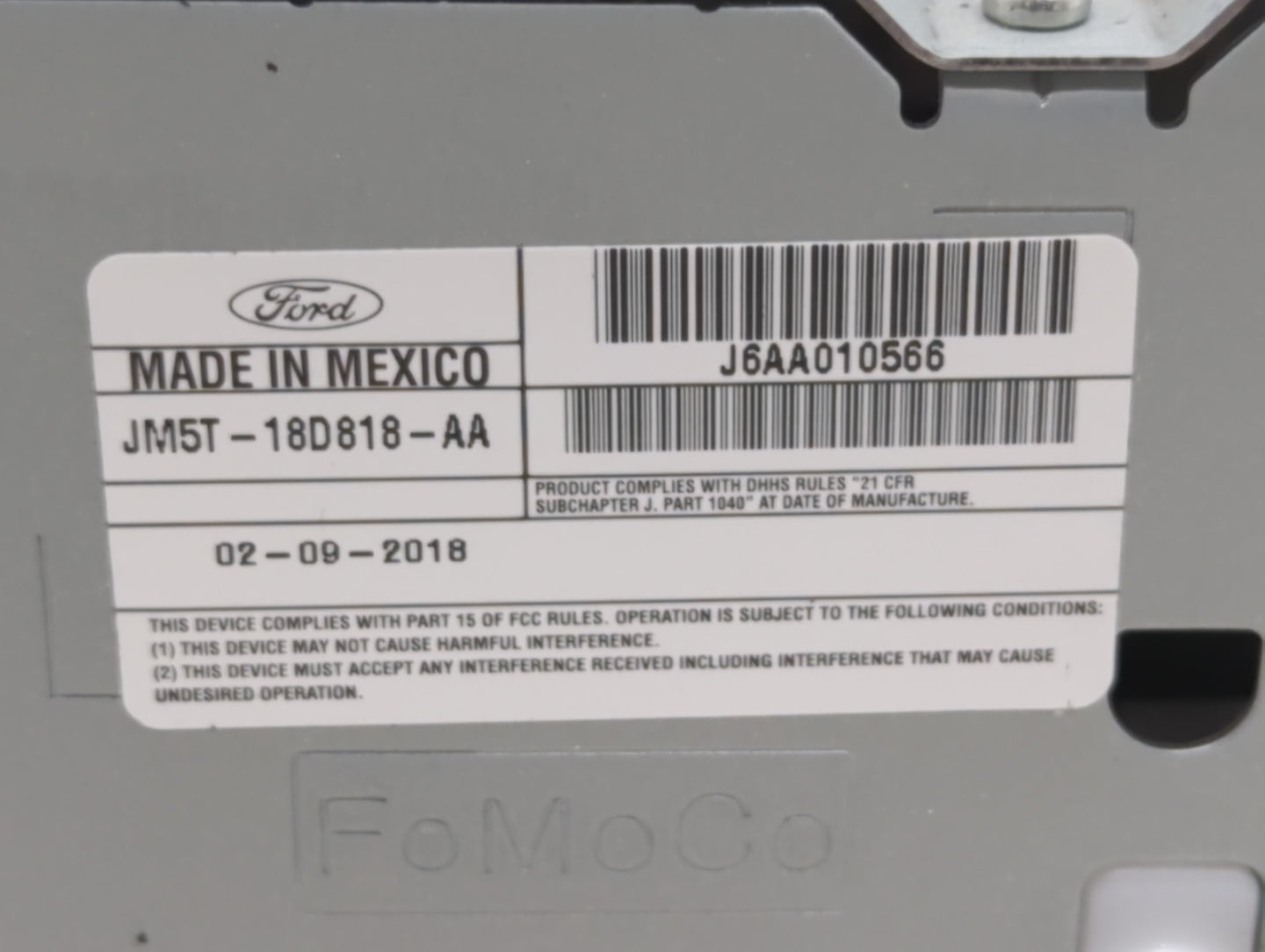 2018 Ford Focus Radio AM FM Cd Player Receiver Replacement P/N:JM5T-18D818-AA Fits OEM Used Auto Parts - Oemusedautoparts1.c