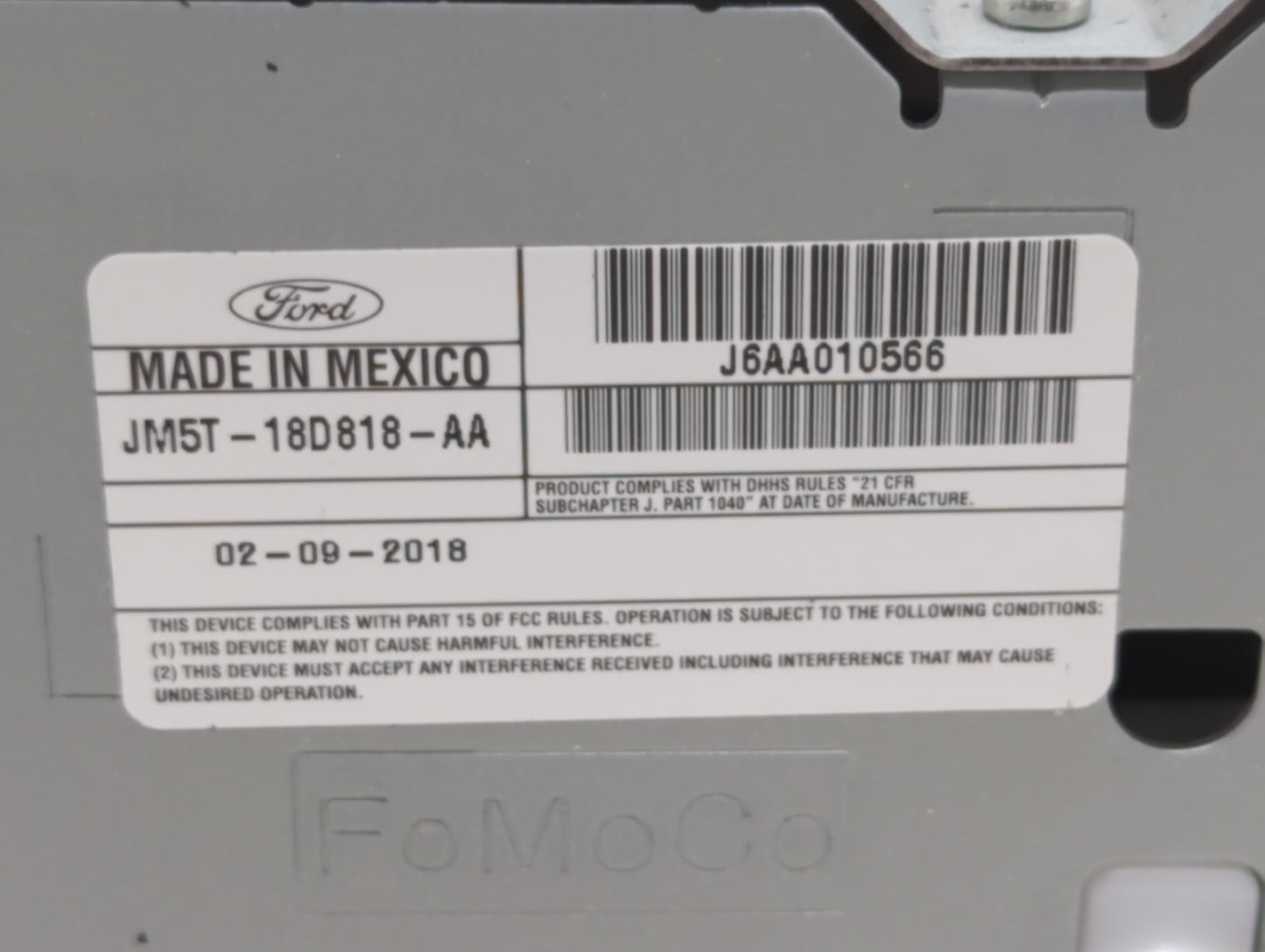 2018 Ford Focus Radio AM FM Cd Player Receiver Replacement P/N:JM5T-18D818-AA Fits OEM Used Auto Parts - Oemusedautoparts1.c