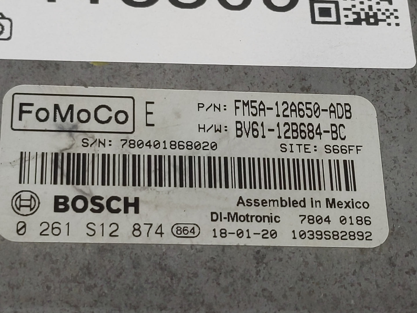 2013-2018 Ford Focus PCM Engine Control Computer ECU ECM PCU OEM P/N:FM5A-12A650-ADB 0 261 S12 874 Fits OEM Used Auto Parts 