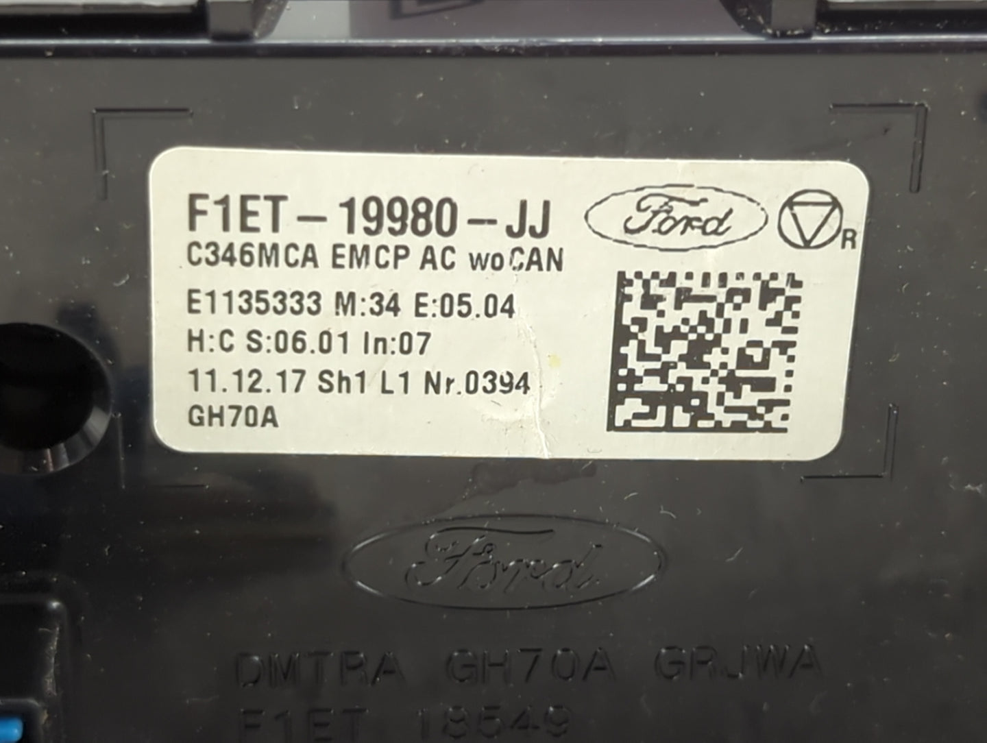 2015-2018 Ford Focus Climate Control Module Temperature AC/Heater Replacement P/N:F1ET-19980-JJ Fits Fits 2015 2016 2017 201