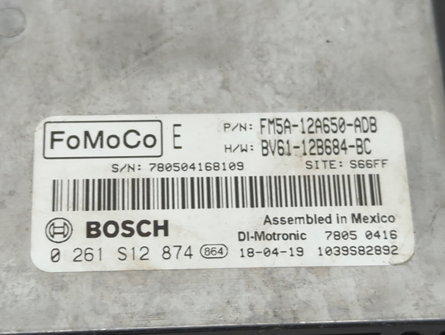 2013-2018 Ford Focus PCM Engine Control Computer ECU ECM PCU OEM P/N:FM5A-12A650-ADB BV61-12B684-BC Fits OEM Used Auto Parts