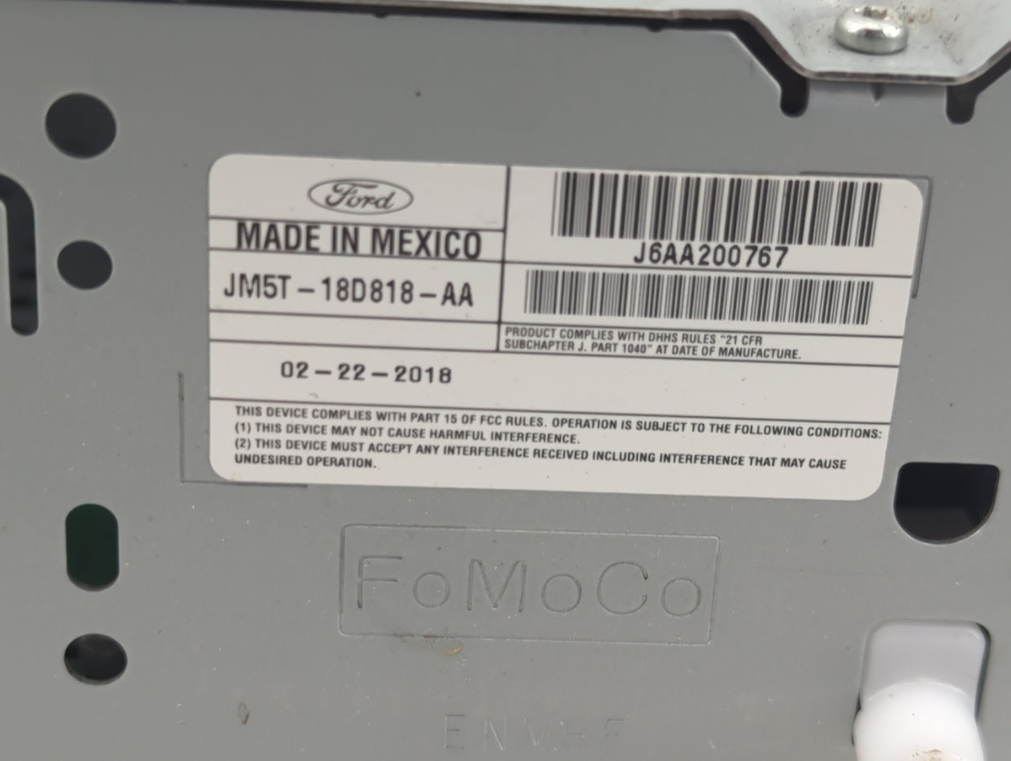 2015-2018 Ford Focus Radio AM FM Cd Player Receiver Replacement P/N:JM5T-18D818-AA J6AA200767 Fits Fits 2015 2016 2017 2018 
