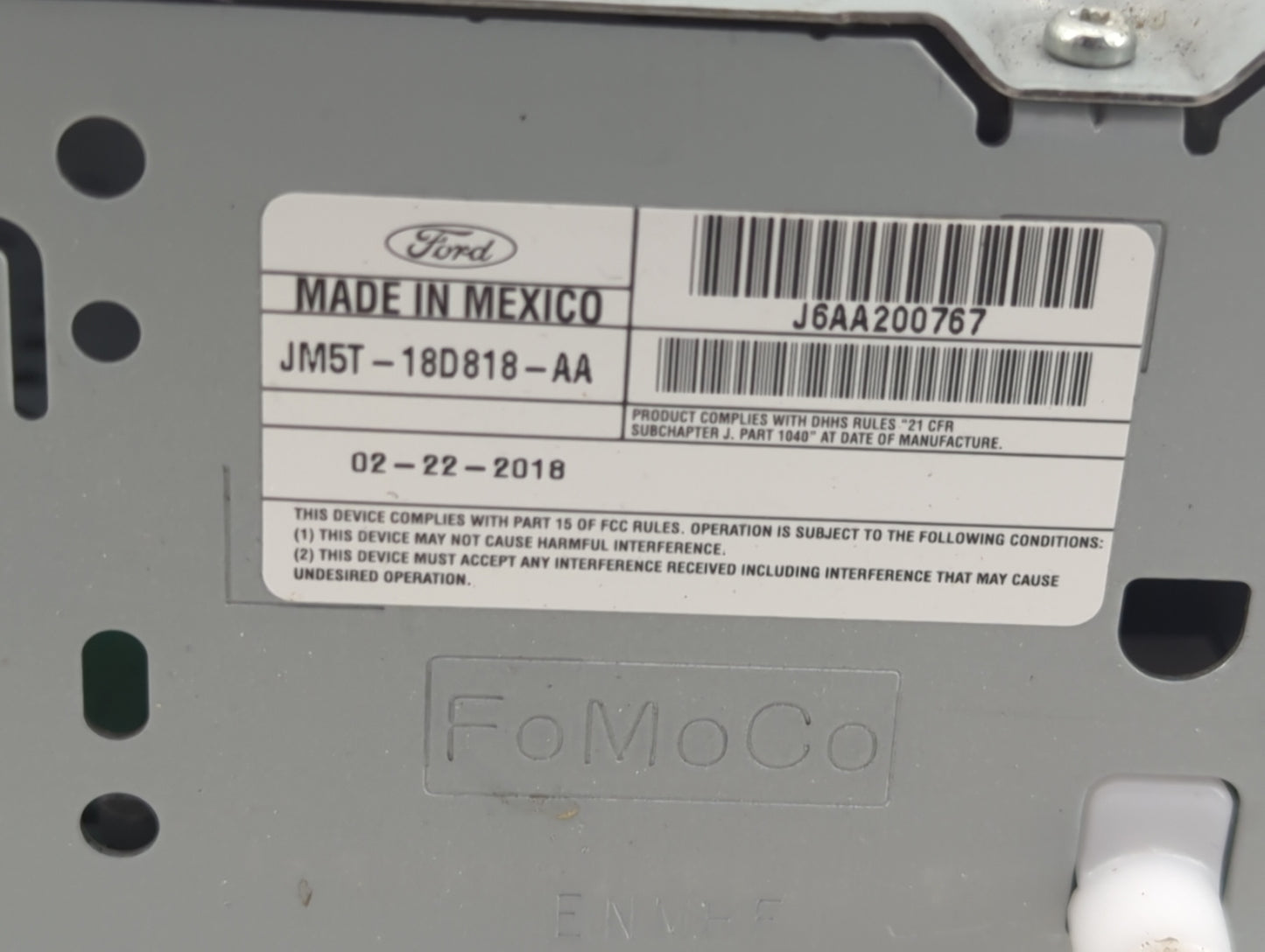 2015-2018 Ford Focus Radio AM FM Cd Player Receiver Replacement P/N:JM5T-18D818-AA J6AA200767 Fits Fits 2015 2016 2017 2018 