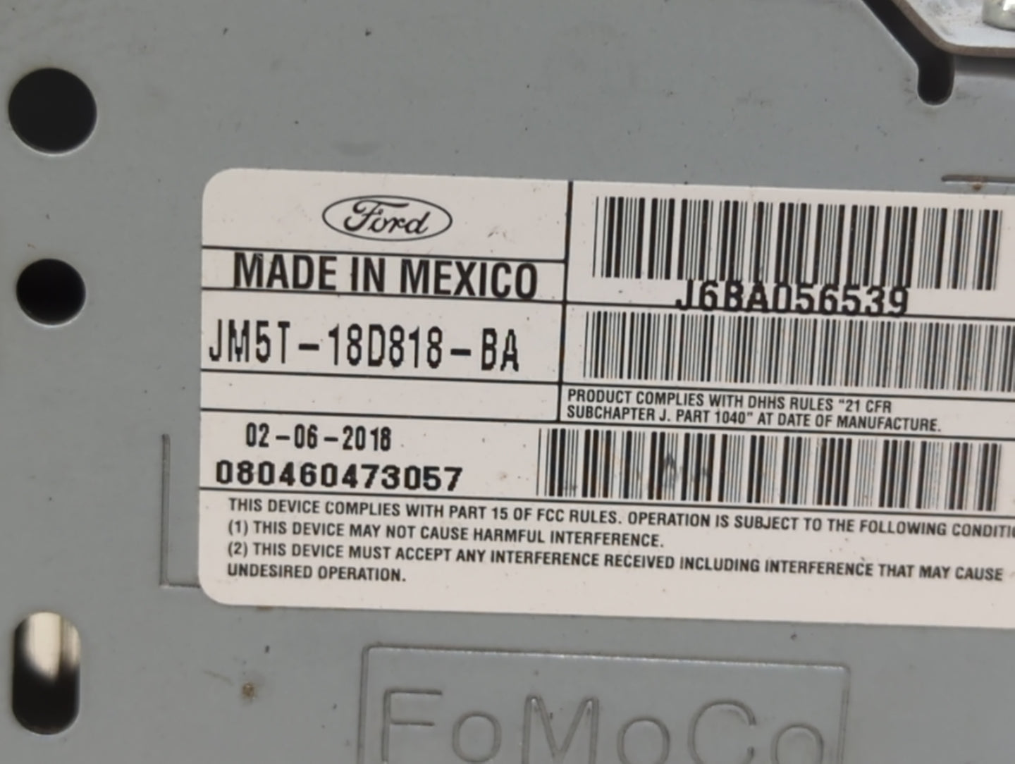 2018 Ford Focus Radio AM FM Cd Player Receiver Replacement P/N:JM5T-18D818-BA Fits OEM Used Auto Parts - Oemusedautoparts1.c