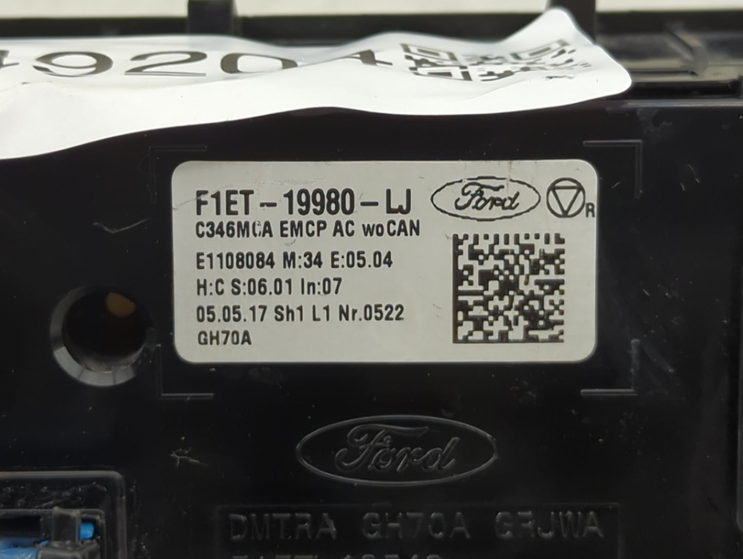 2015-2018 Ford Focus Climate Control Module Temperature AC/Heater Replacement P/N:F1ET-19980-LJ Fits Fits 2015 2016 2017 201