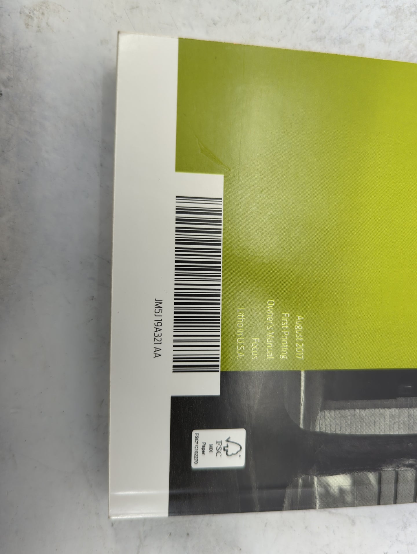 2018 Ford Focus Owners Manual Book Guide P/N:JM5J19A321AA OEM Used Auto Parts - Oemusedautoparts1.com