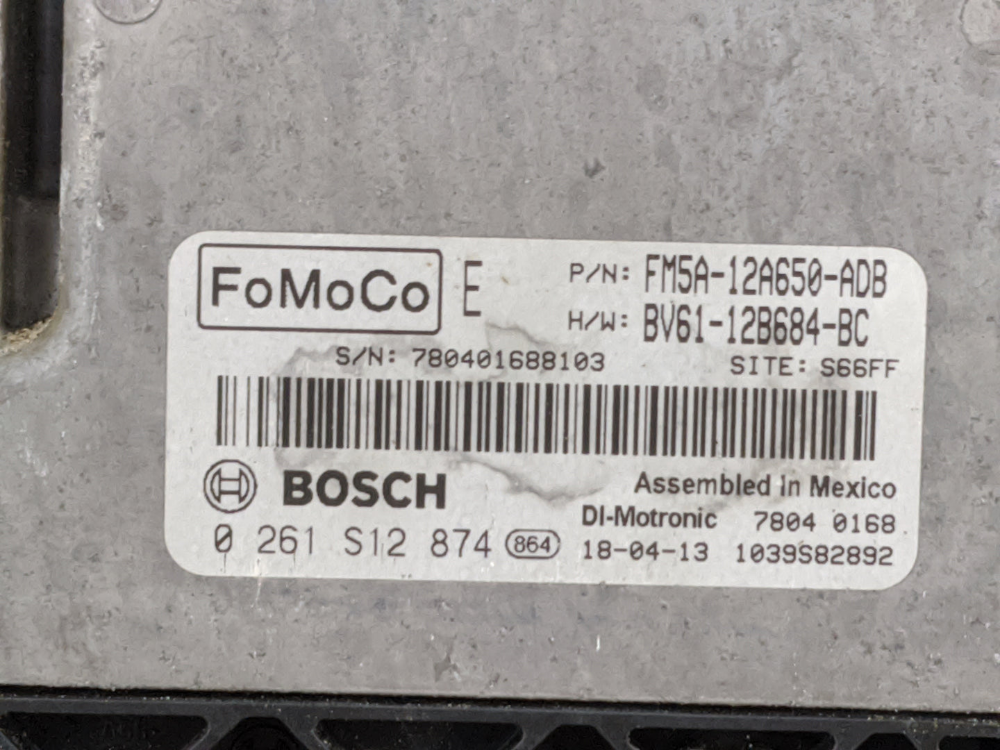 2013-2018 Ford Focus PCM Engine Control Computer ECU ECM PCU OEM P/N:FM5A-12A650-ADB BV61-12B684-BC Fits OEM Used Auto Parts