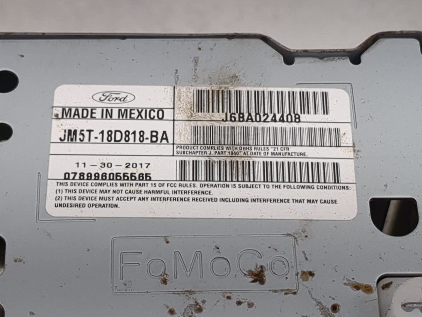 2018 Ford Focus Radio AM FM Cd Player Receiver Replacement P/N:JM5T-18D818-BA Fits OEM Used Auto Parts - Oemusedautoparts1.c