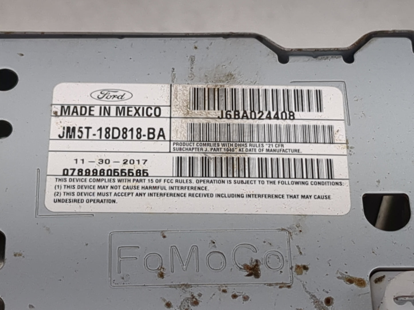 2018 Ford Focus Radio AM FM Cd Player Receiver Replacement P/N:JM5T-18D818-BA Fits OEM Used Auto Parts - Oemusedautoparts1.c