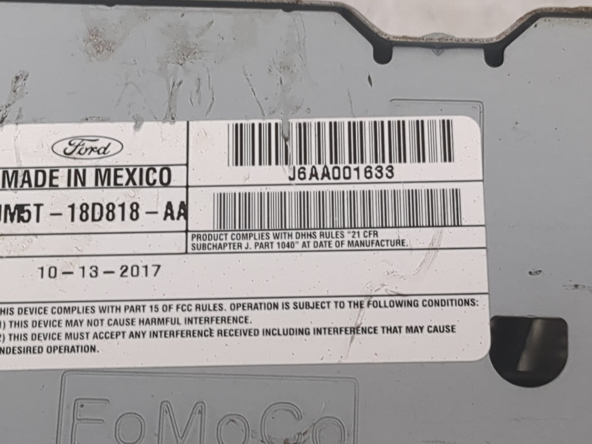 2018 Ford Focus Radio AM FM Cd Player Receiver Replacement P/N:JM5T-18D818-AA J6AA001633 Fits OEM Used Auto Parts - Oemuseda