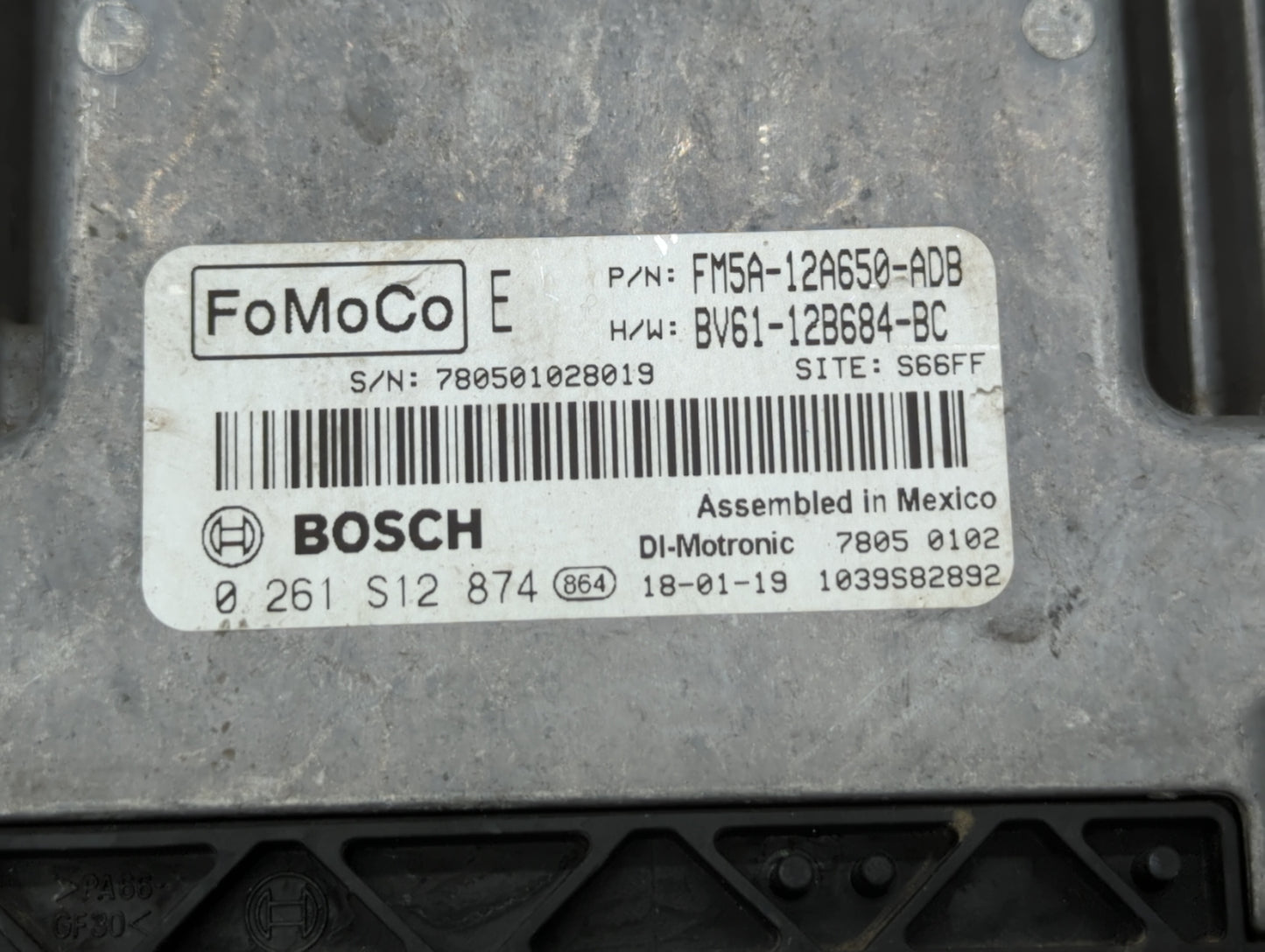 2013-2018 Ford Focus PCM Engine Control Computer ECU ECM PCU OEM P/N:DM5A-12A650-CA EMA-12A650-VA Fits OEM Used Auto Parts -