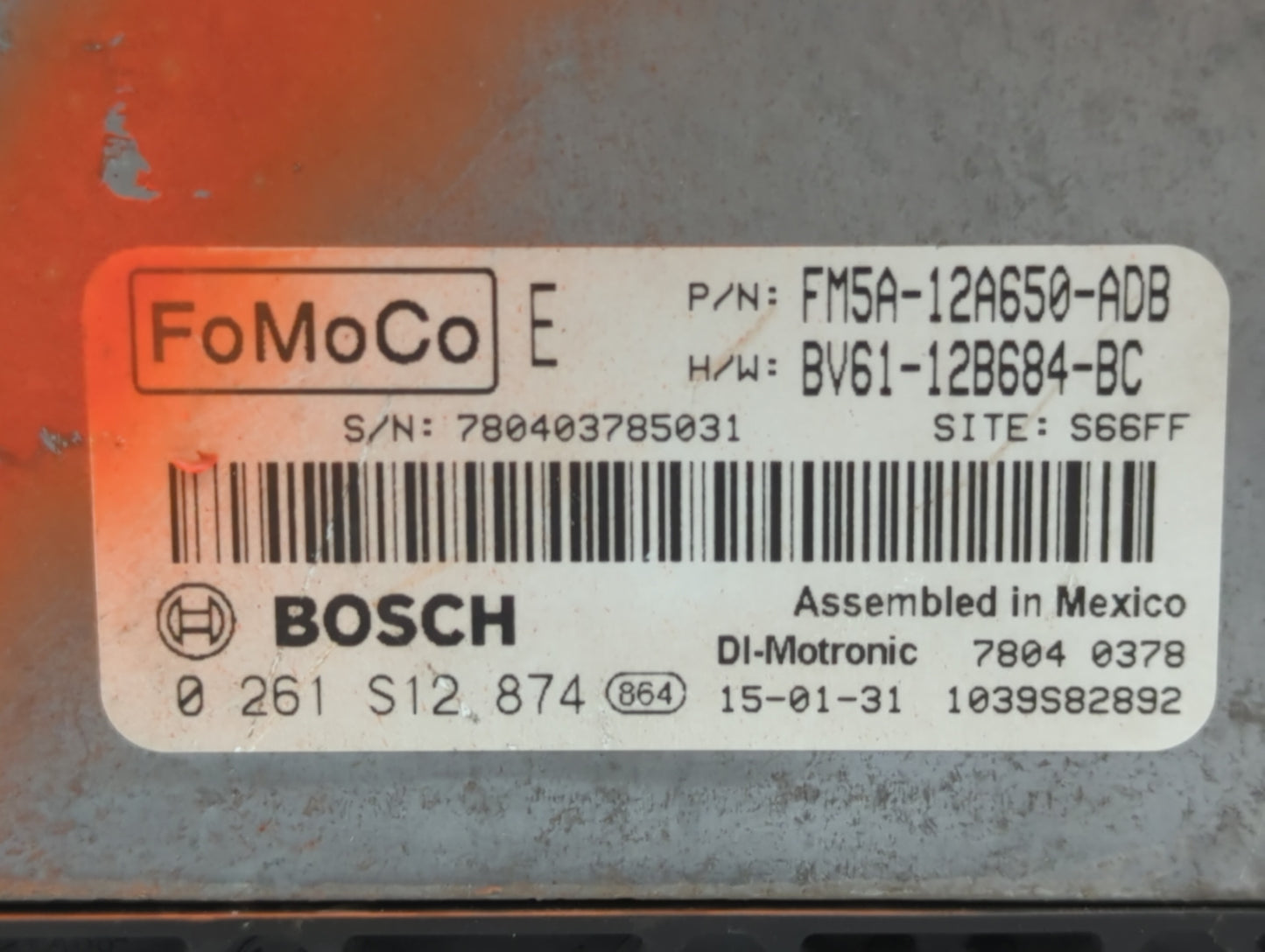 2013-2018 Ford Focus PCM Engine Control Computer ECU ECM PCU OEM P/N:BV61-12B684-BC FM5A-12A650-ADB Fits OEM Used Auto Parts