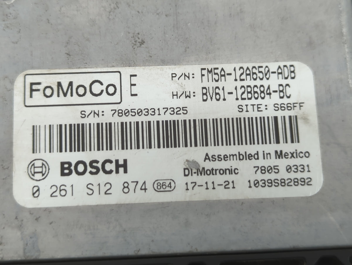 2013-2018 Ford Focus PCM Engine Control Computer ECU ECM PCU OEM P/N:FM5A-12A650-ADB EV61-12B684-BC OEM Used Auto Parts - Oe
