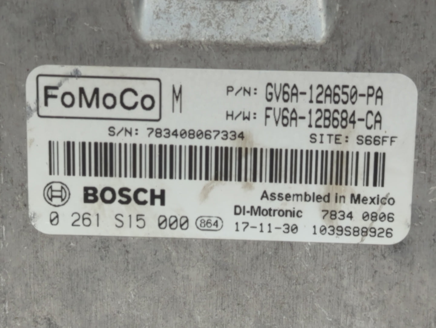 2016-2018 Ford Focus PCM Engine Control Computer ECU ECM PCU OEM P/N:FV6A-12B684-CA GV6A-12A650-PA Fits Fits 2016 2017 2018 