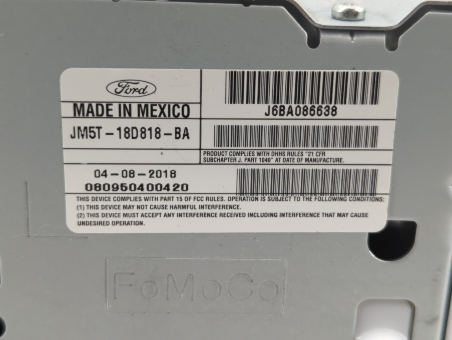 2018 Ford Focus Radio AM FM Cd Player Receiver Replacement P/N:JM5T-18D818-BA Fits OEM Used Auto Parts - Oemusedautoparts1.c