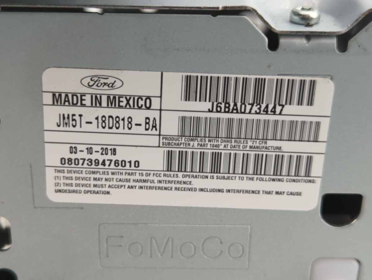 2018-2018 Ford Focus Am Fm Cd Player Radio Receiver 591101 - Oemusedautoparts1.com