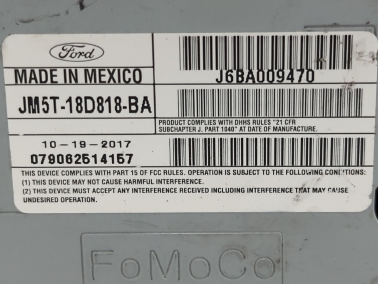 2017-2018 Ford Focus Am Fm Cd Player Radio Receiver - Oemusedautoparts1.com