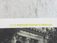 2018 Ford Focus Owners Manual Book Guide OEM Used Auto Parts - Oemusedautoparts1.com