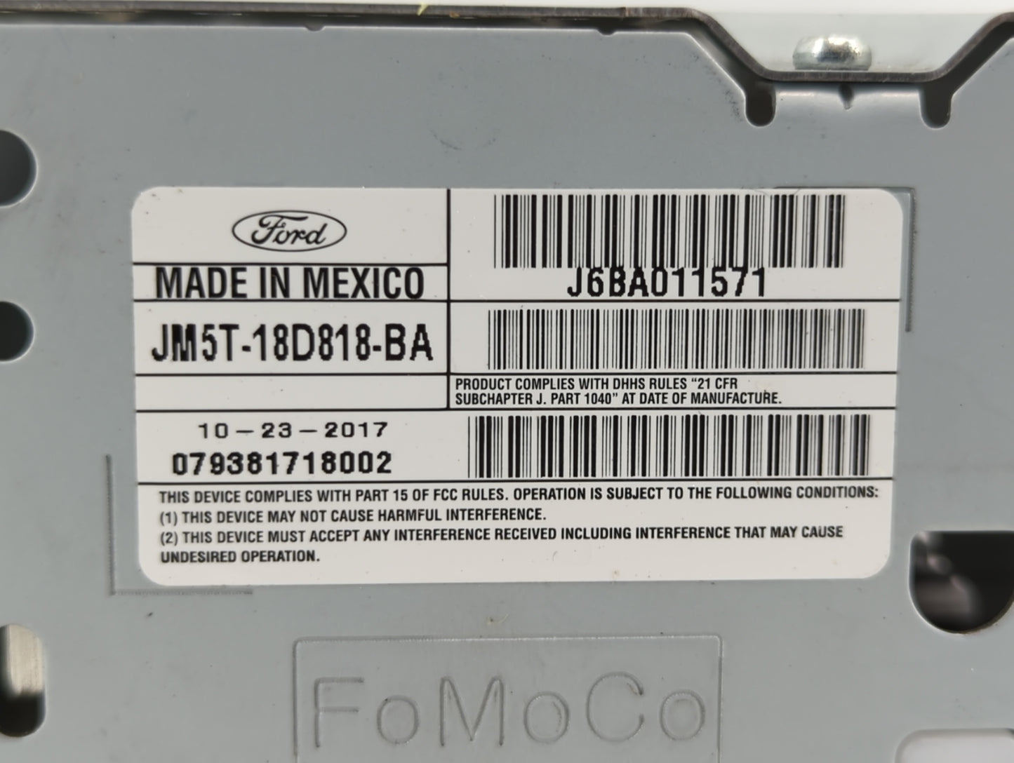 2018 Ford Focus Radio AM FM Cd Player Receiver Replacement P/N:JM5T-18D818-BA Fits OEM Used Auto Parts - Oemusedautoparts1.c