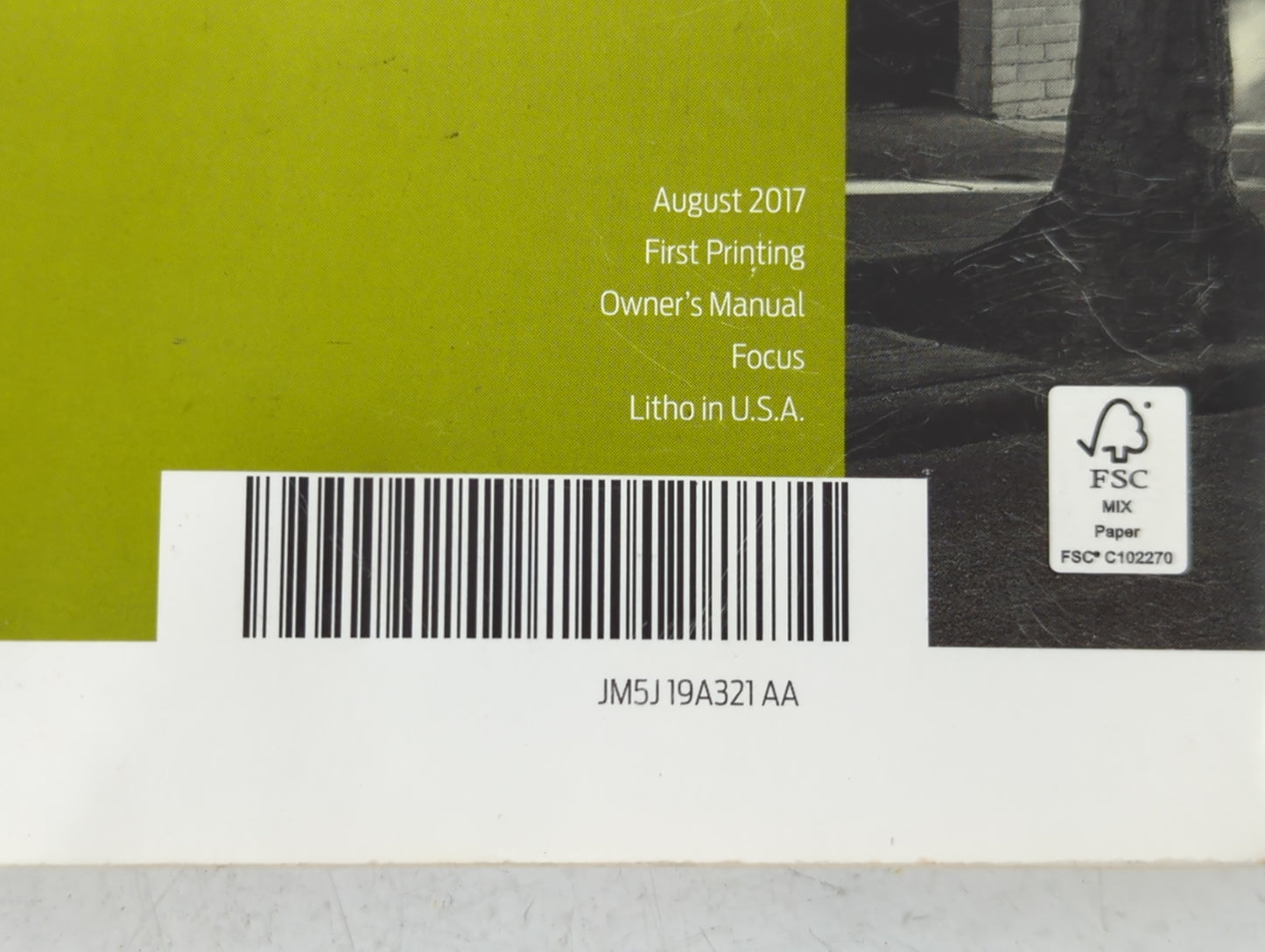 2018 Ford Focus Owners Manual Book Guide P/N:JM5J19A321AA OEM Used Auto Parts - Oemusedautoparts1.com