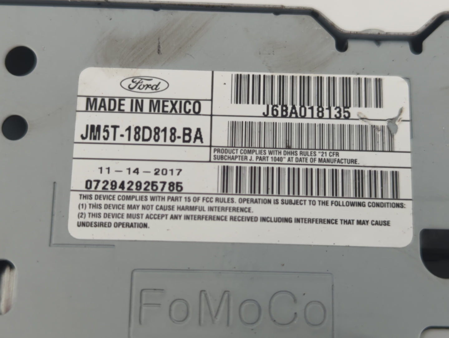 2017-2018 Ford Focus Am Fm Cd Player Radio Receiver - Oemusedautoparts1.com