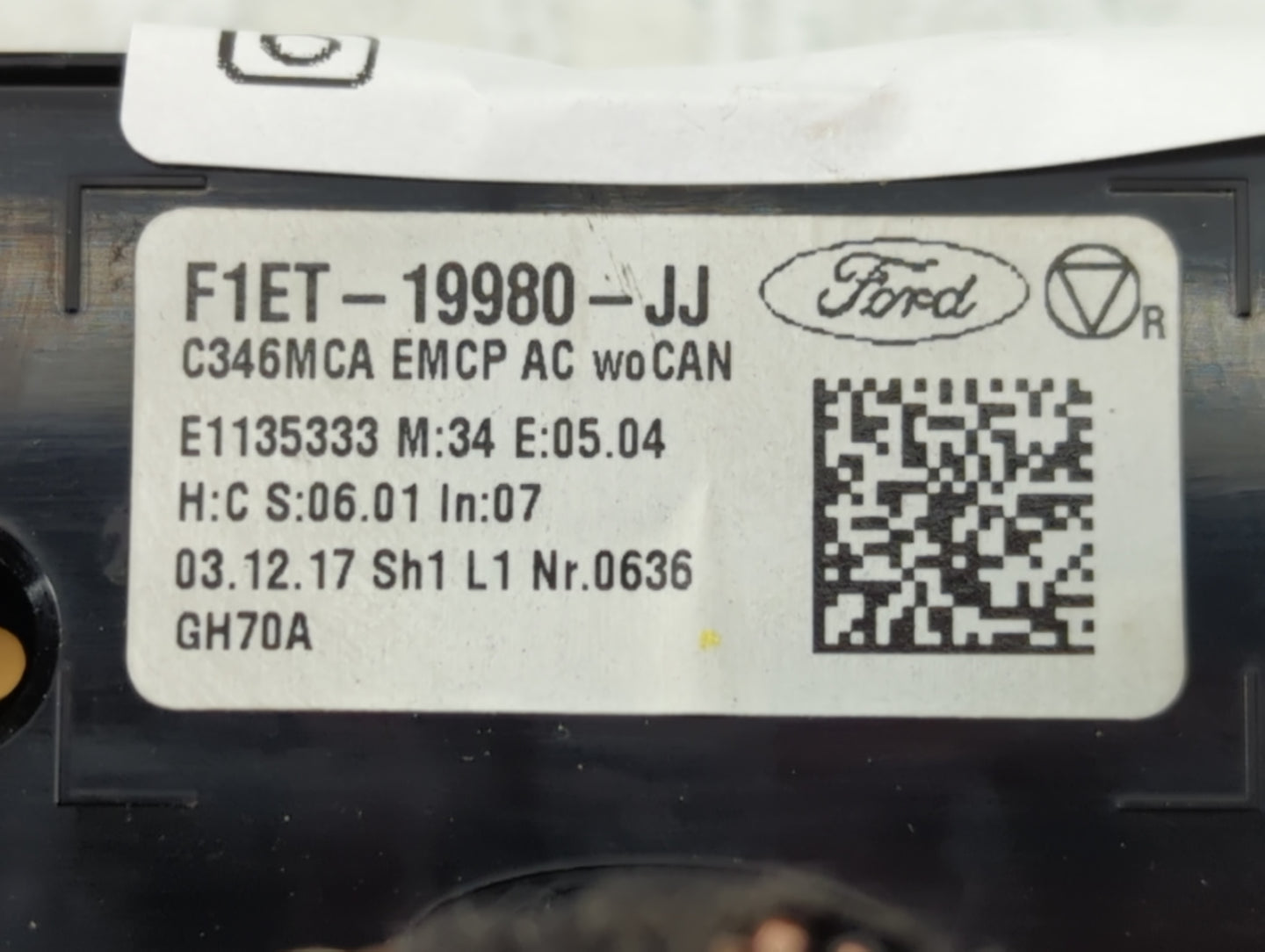 2015-2018 Ford Focus Climate Control Module Temperature AC/Heater Replacement P/N:F1ET-19980-JJ Fits Fits 2015 2016 2017 201