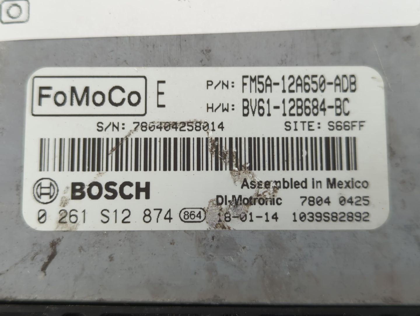 2013-2018 Ford Focus PCM Engine Control Computer ECU ECM PCU OEM P/N:0 261 S12 874 BV61-12B684-BC Fits OEM Used Auto Parts -