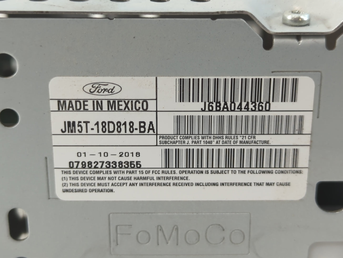 2018 Ford Focus Radio AM FM Cd Player Receiver Replacement P/N:JM5T-18D818-BA Fits OEM Used Auto Parts - Oemusedautoparts1.c